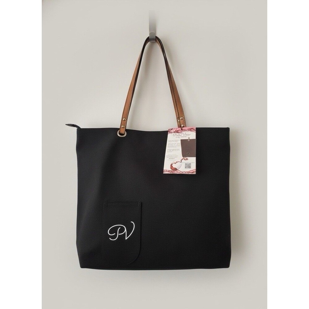 PortoVino Wine Purse black- City Tote Holds 1.5L of wine Beach Gear